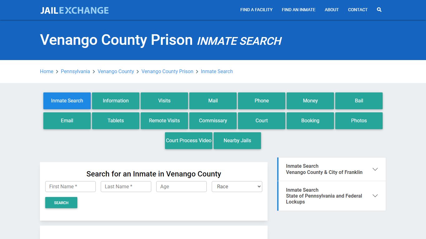 Venango County Prison, PA Inmate Search: Roster & Mugshots - Jail Exchange