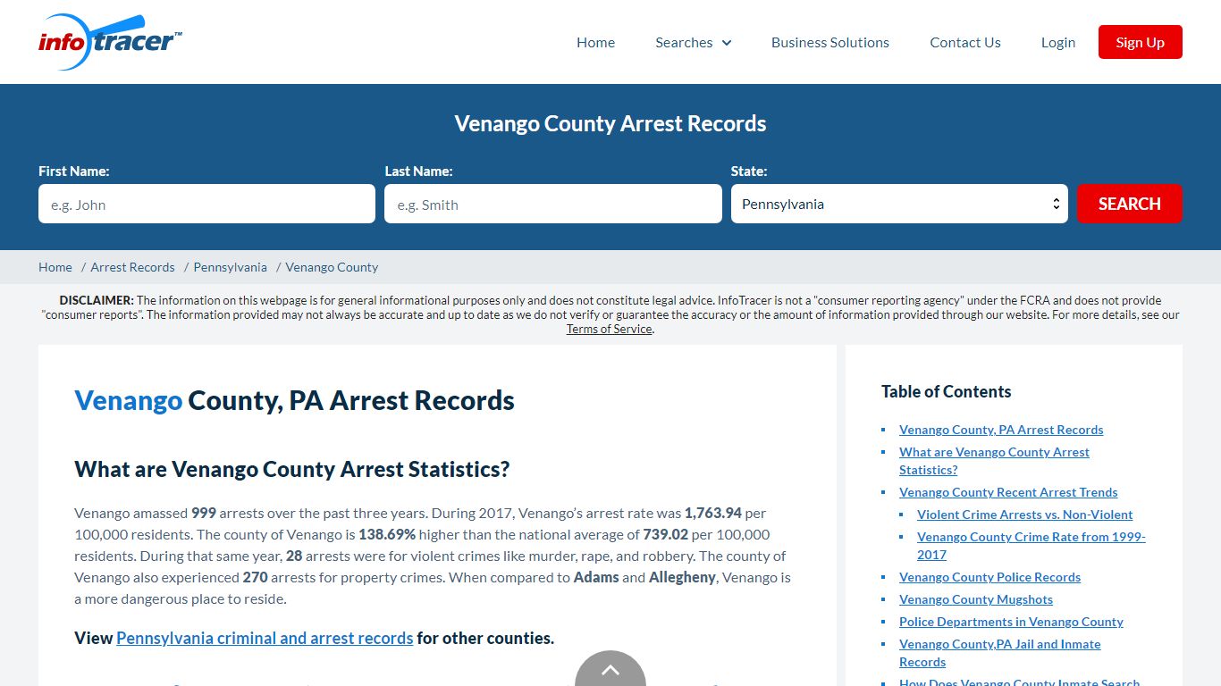 Venango County, PA Arrests, Mugshots & Jail Records - InfoTracer